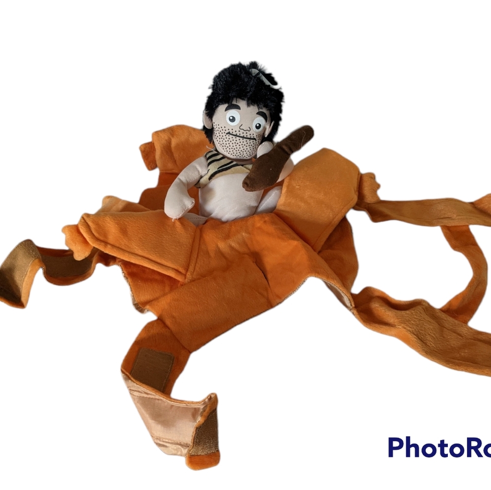 Caveman Riding a Dinosaur Dog Halloween Costume Size Large
